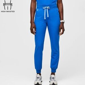 FIGS Women's Royal Blue Zamora High Waisted Scrub Pants | Size XXL (Tall)